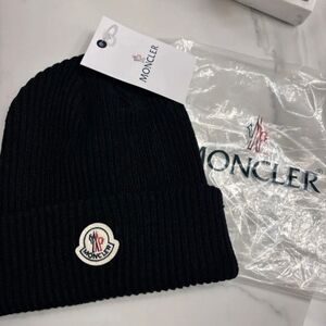 Moncler Black Knit Beanie